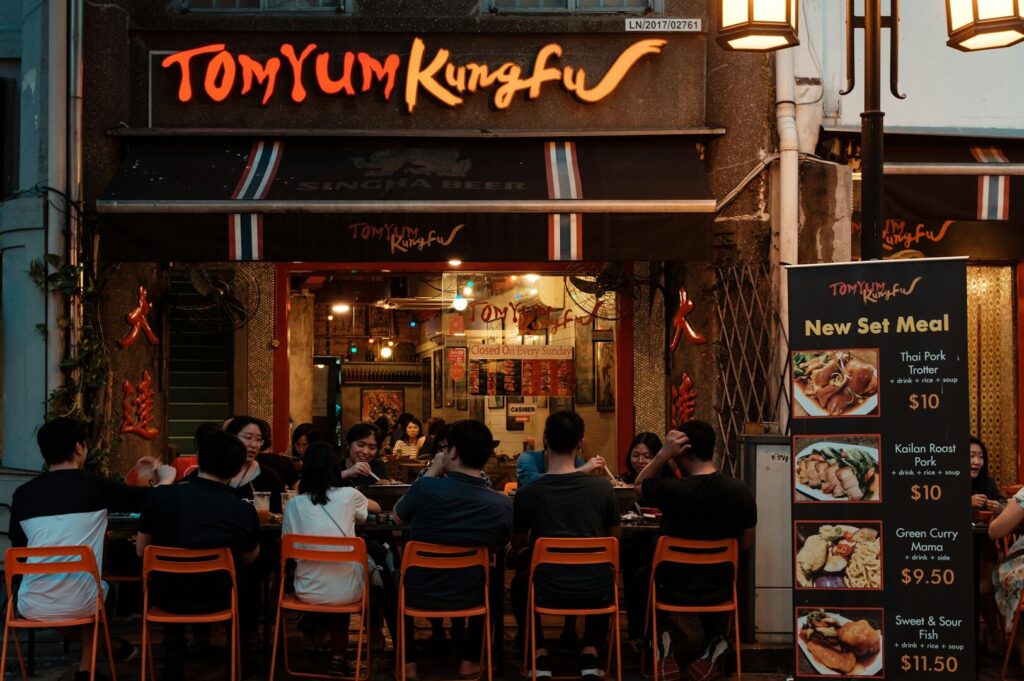 Tomyum Kungfu restaurant in Singapore, featured in Good Foods Singapore's dinner recommendations.