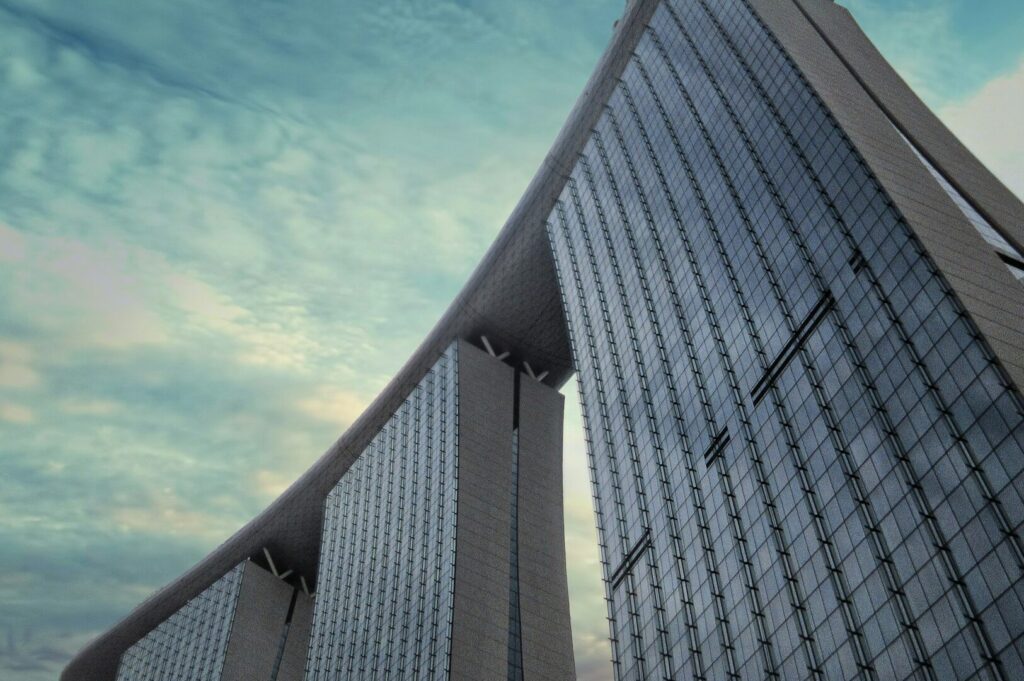 Iconic Marina Bay Sands hotel, representing luxury and its ties to Michelin Guide dining in Singapore.